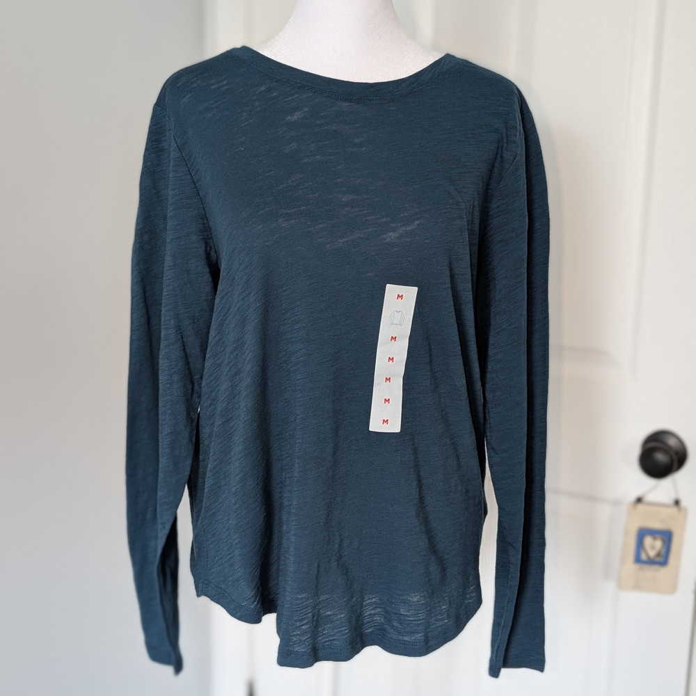 Old Navy Women's Long Sleeve Crewneck Top - Teal